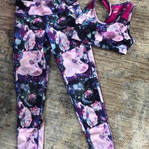 Girls Leggings - Sports top set